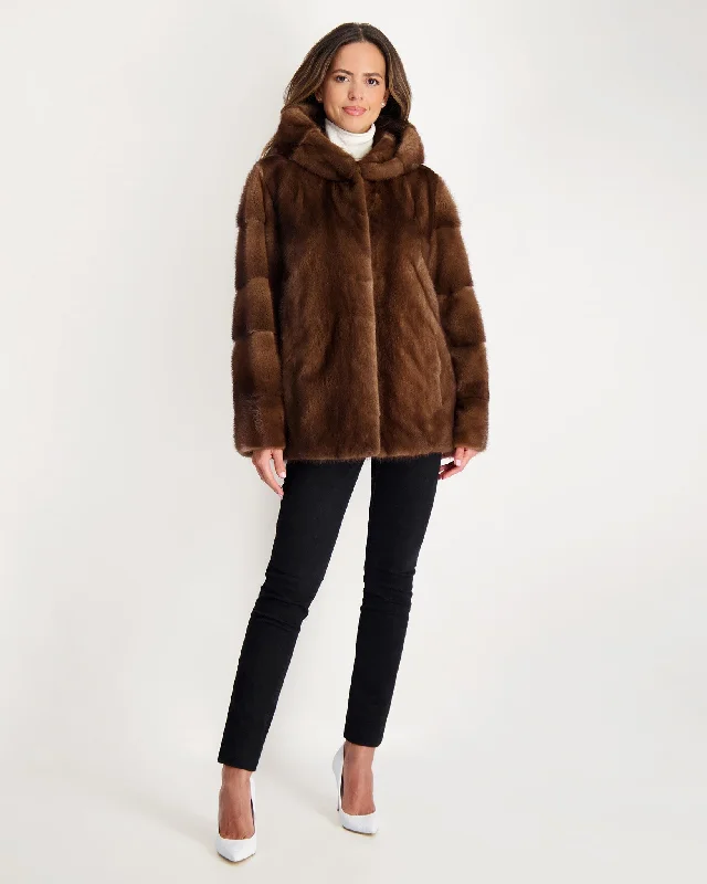 Women's Cozy Winter Attire Mink Parka