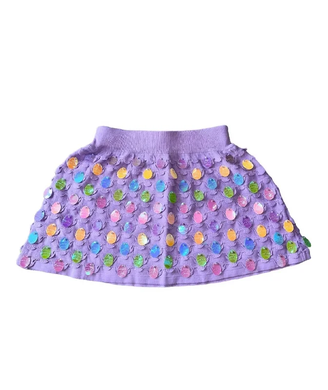 Egg Pailette Skirt In Lavender