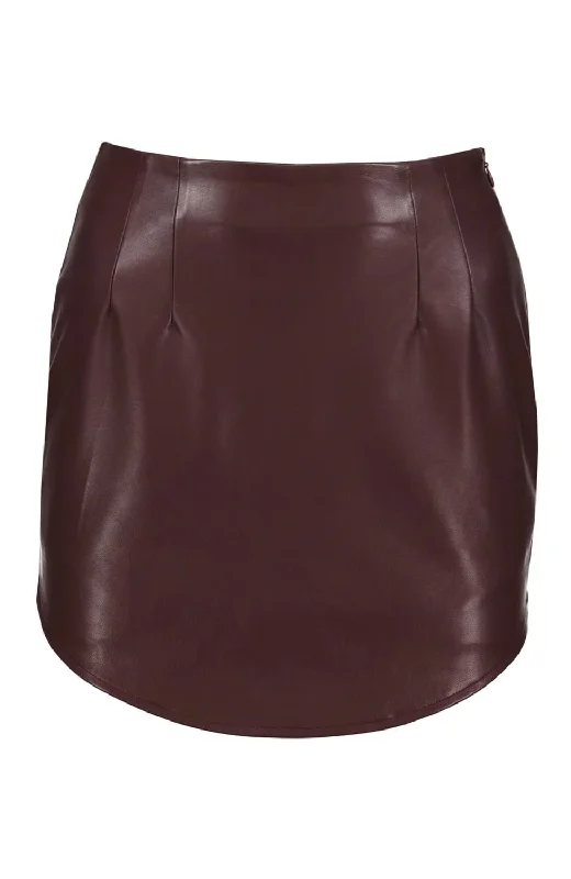 Marcela Vegan Leather Skirt In Foxy