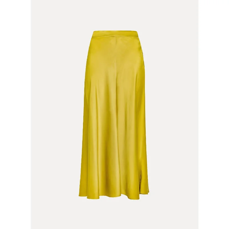 Women's Silk Satin Skirt In Gold