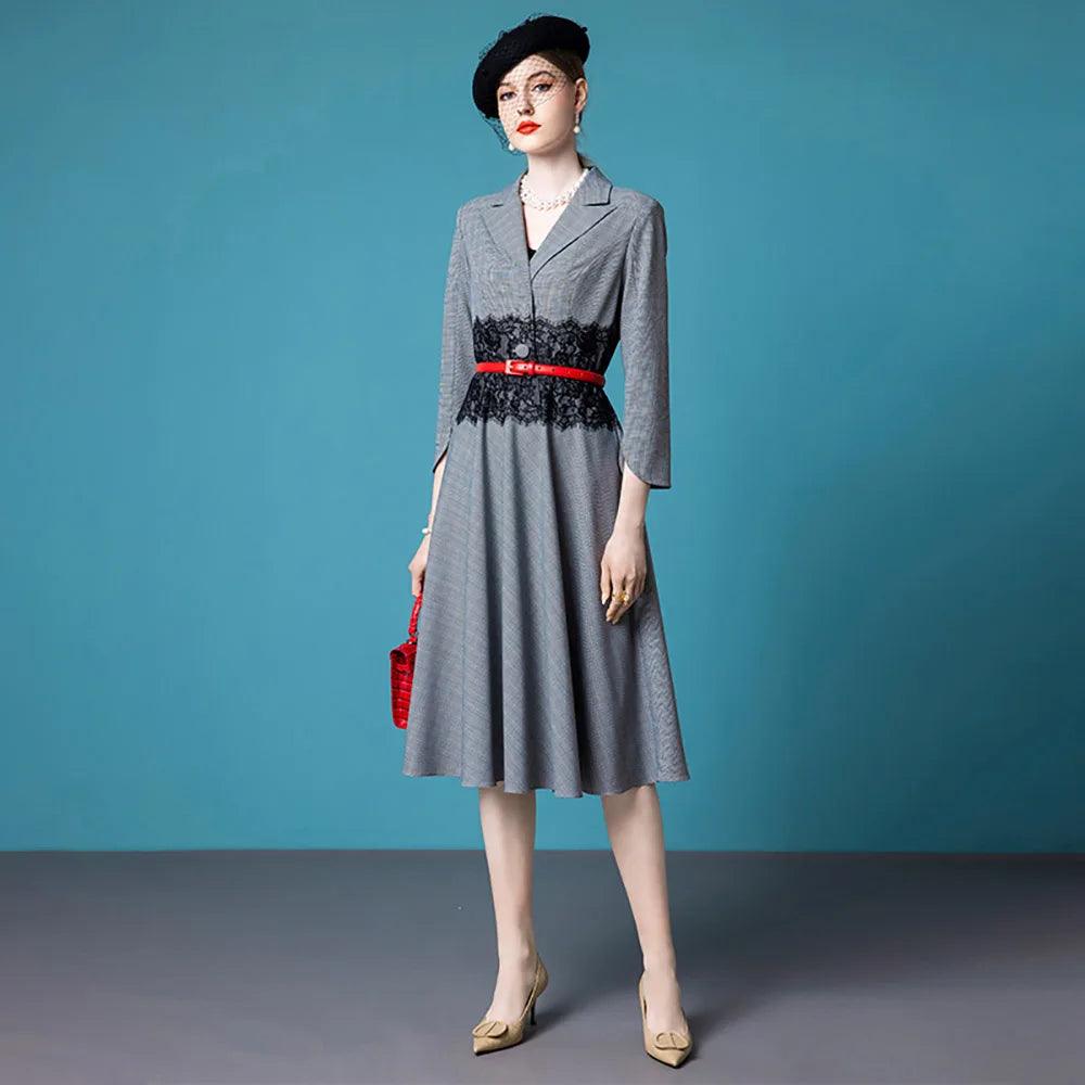 Autumn/Winter French Dress: High-End Light Luxury for Women's Professional Elegance