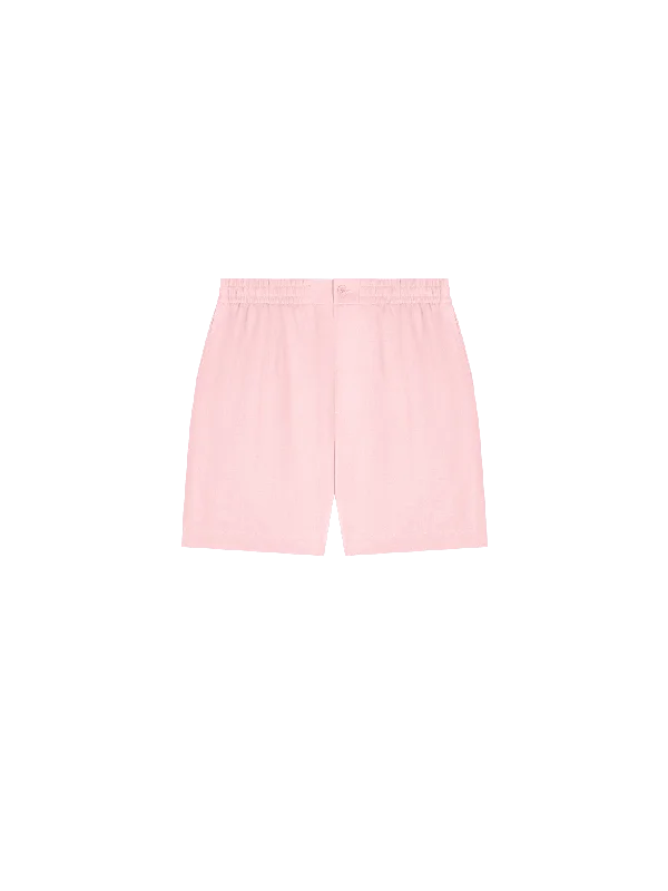 Womens DNA Aloe Linen Mid Length Shorts—magnolia pink