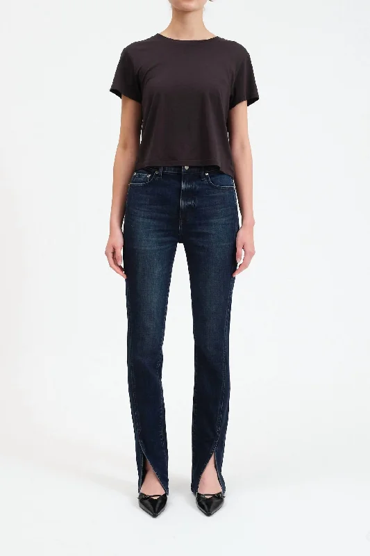 Downtown High Rise Split Slim Jean In Cheap Thrills