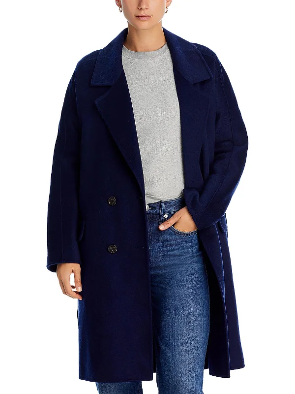 Marta Womens Trench Midi Wool Coat