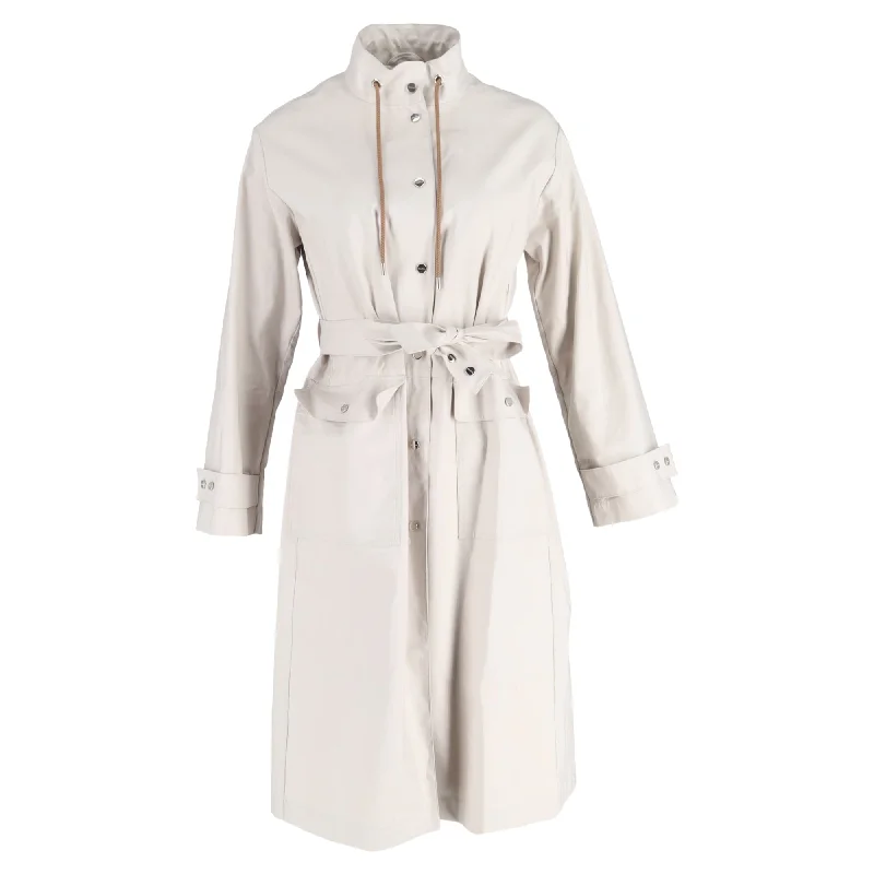 Max Mara The Cube Marco Overcoat in White Cotton