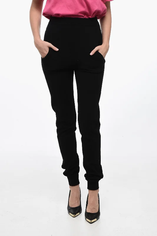 Saint Laurent High Waisted Cashmere Joggers