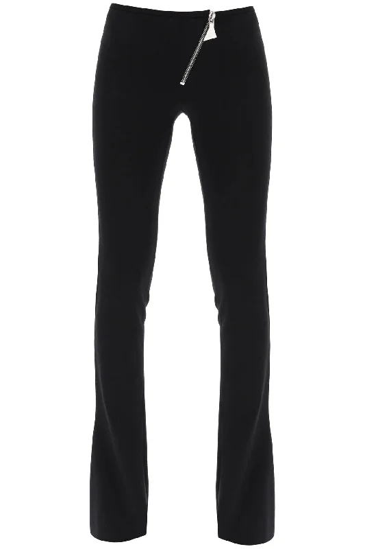 The Attico Women's Bootcut Pants With Slanted Zipper