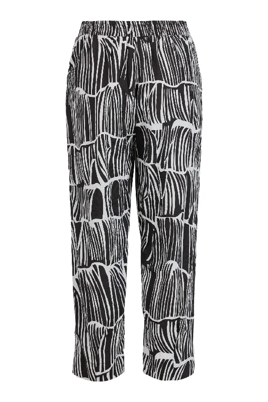 Women's Contrast Trousers In Black/white