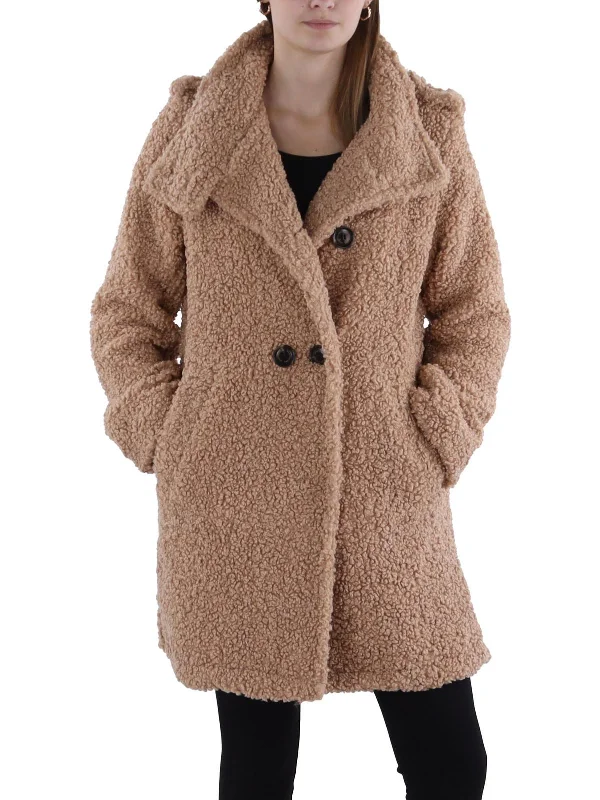 Womens Faux Fur Cold Weather Teddy Coat