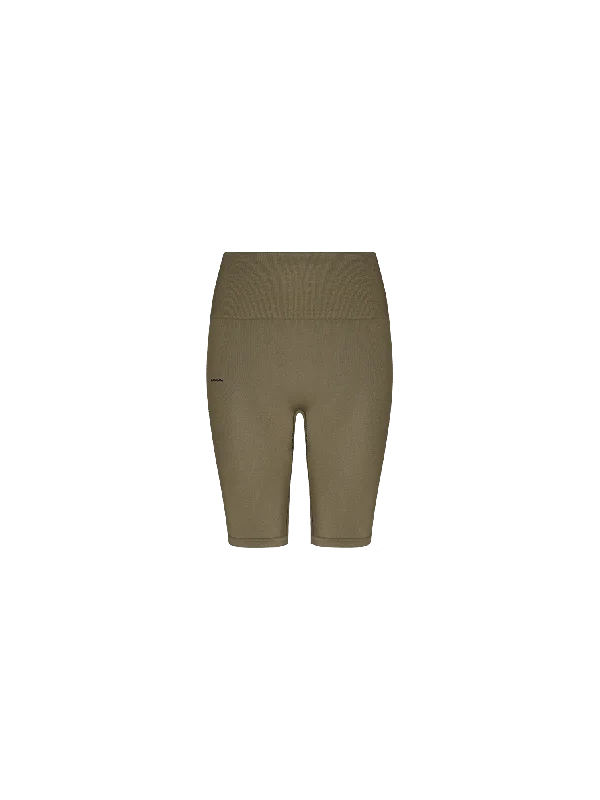 Women's Plant-Stretch Compressive Cycle Shorts—Soil Brown