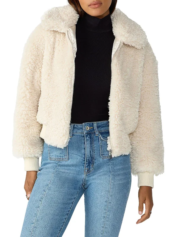 Womens Short Cold Weather Faux Fur Coat